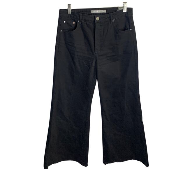 Tractr Black Premium Denim High Rise Wide Leg Button-fly Jeans NEW W-820 Size 6 - Picture 1 of 10